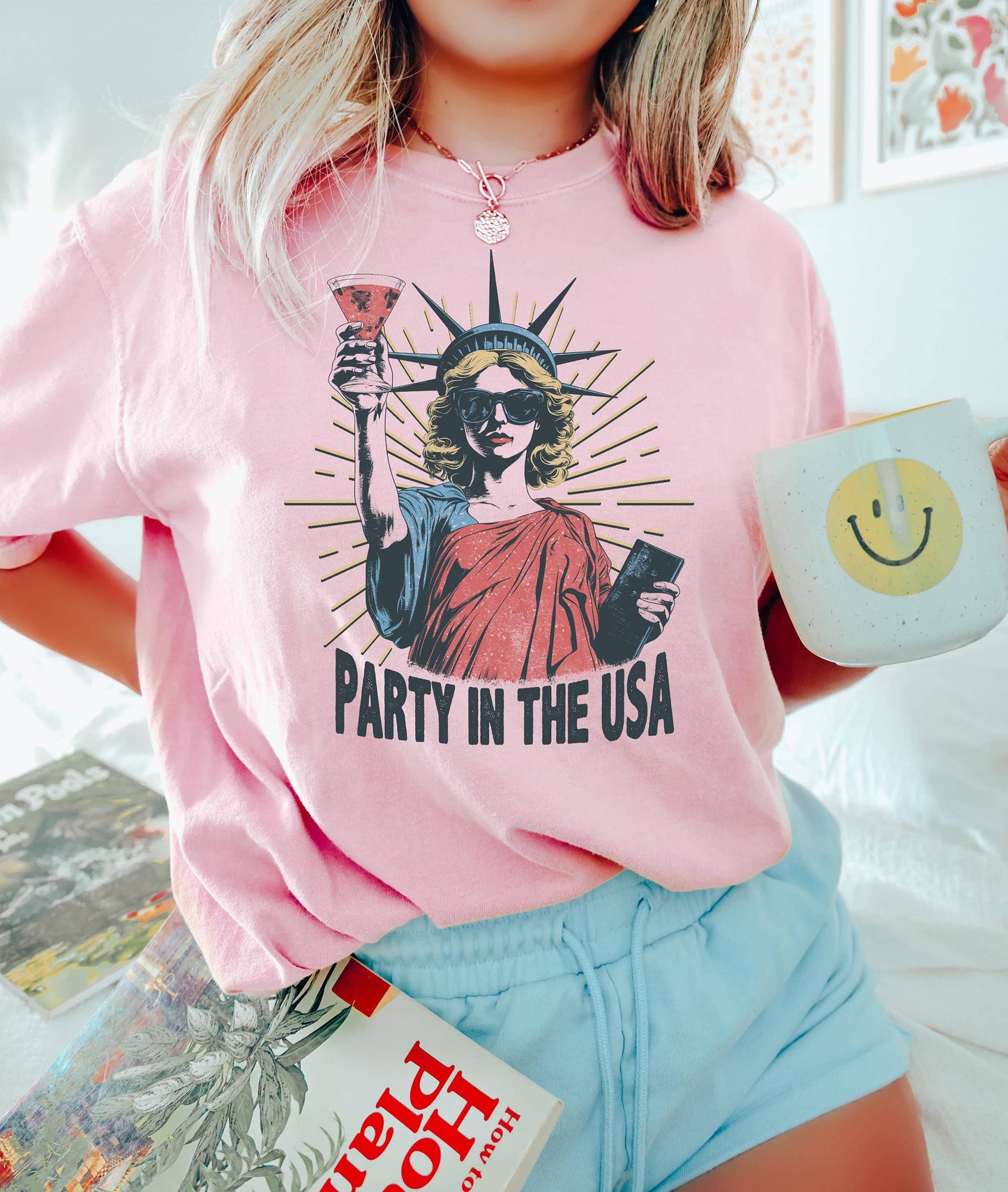 Party in the USA Retro Graphic Tee - 4th of July Outfit Unisex T-shirt, Sweatshirt, Hoodie, Long Sleeve Tee - T-Shirt, Sweatshirt, Hoodie
