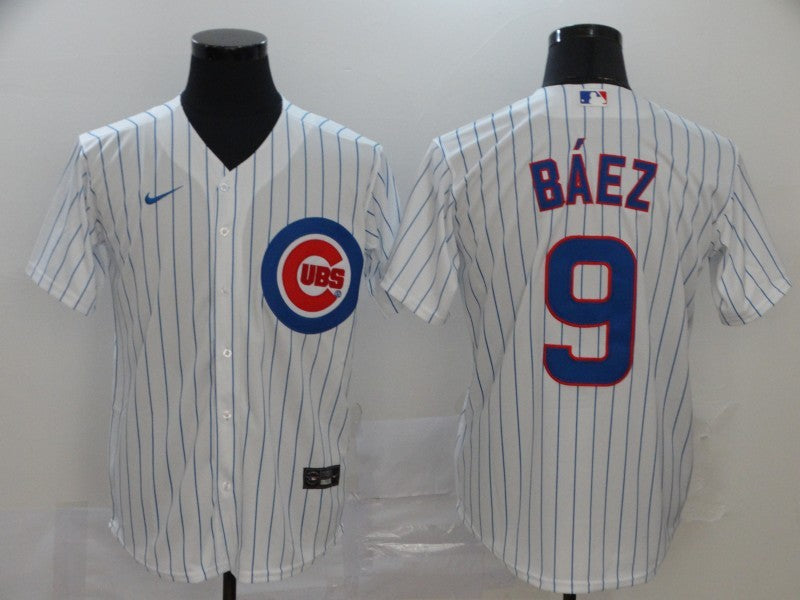 Men's Chicago Cubs Javier Baez White Replica Baseball Jersey baseball jersey product view 1