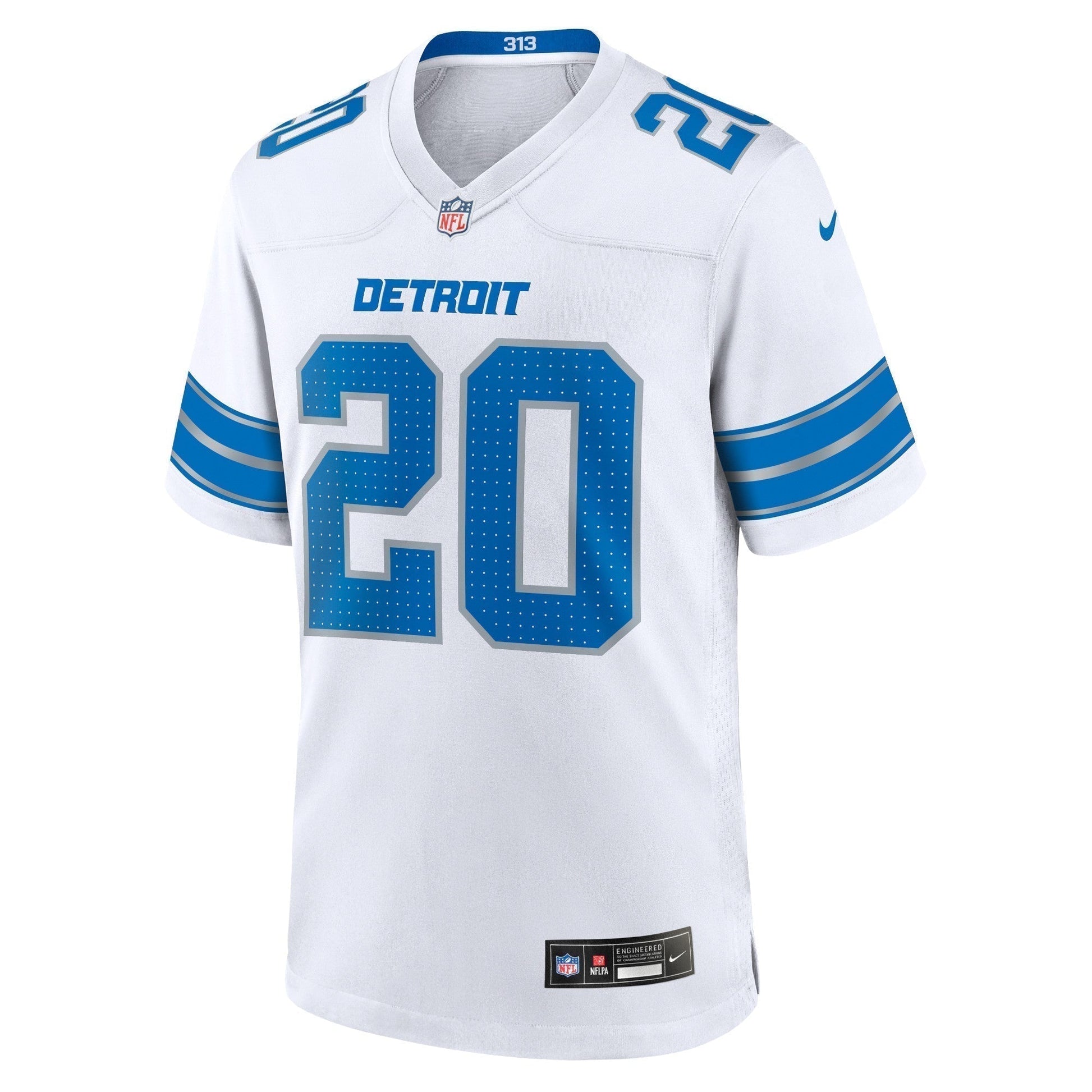 Barry Sanders Detroit Lions Retired Game Jersey - White football jersey product view 2