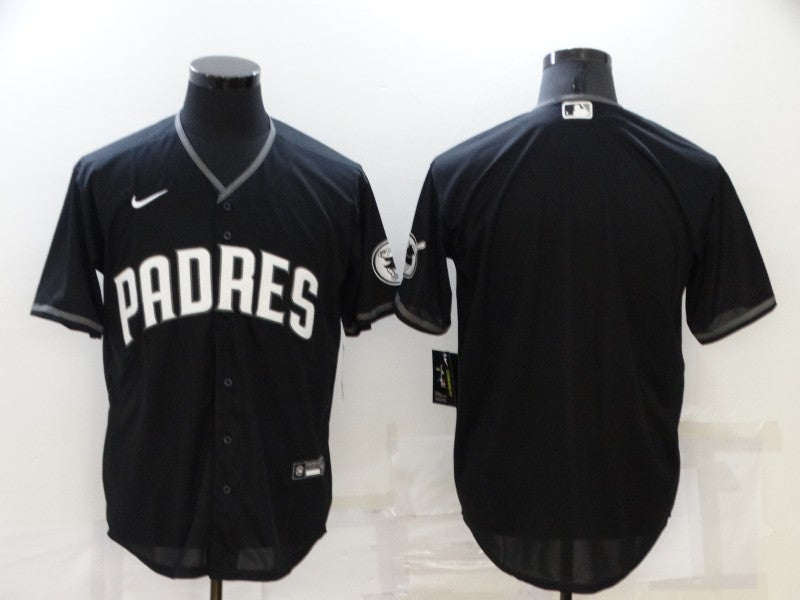 Men's San Diego Padres Black Official Replica Blank Jersey1 baseball jersey product view 1