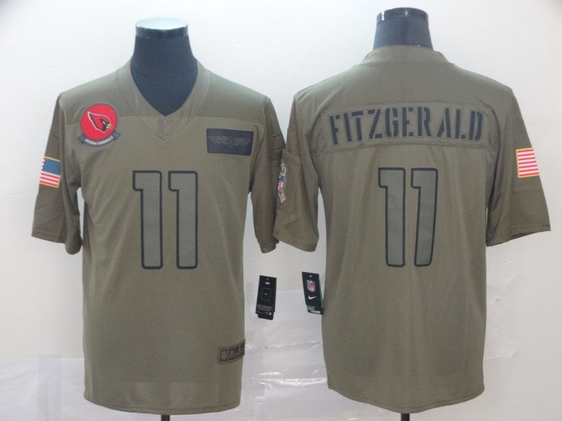 Men's Arizona Cardinals Larry Fitzgerald #11 Brown Game Jersey1 football jersey product view 1
