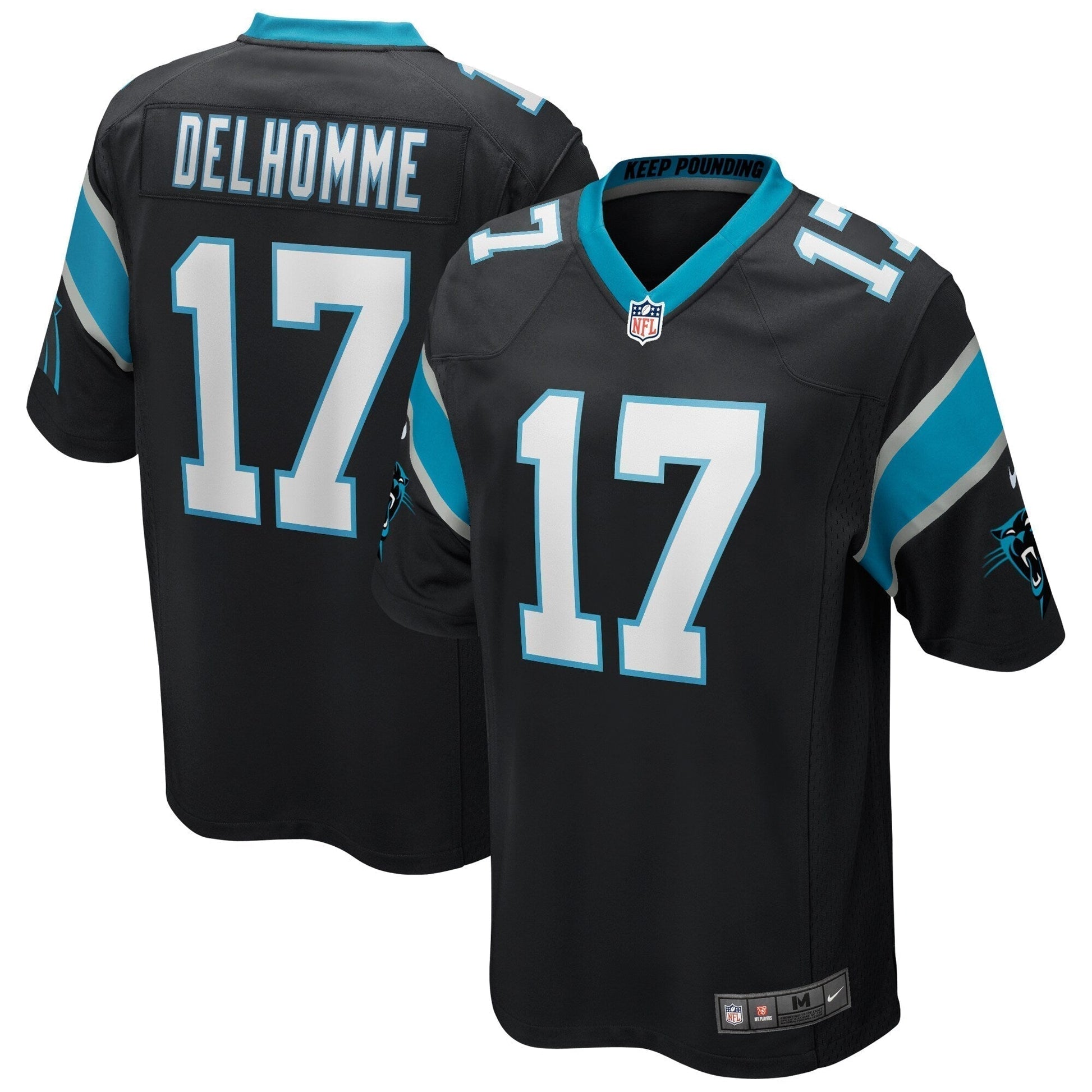 Jake Delhomme Carolina Panthers Game Retired Jersey - Black football jersey product view 1