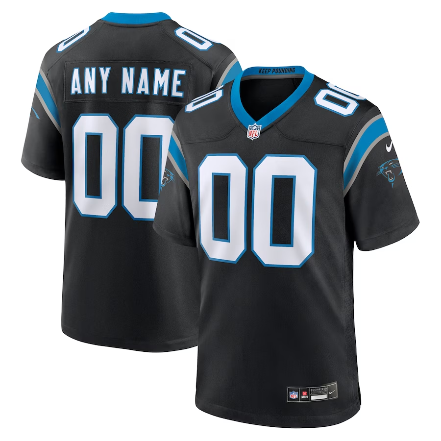 Custom1 Carolina Panthers Black Game Jersey1 football jersey product view 1