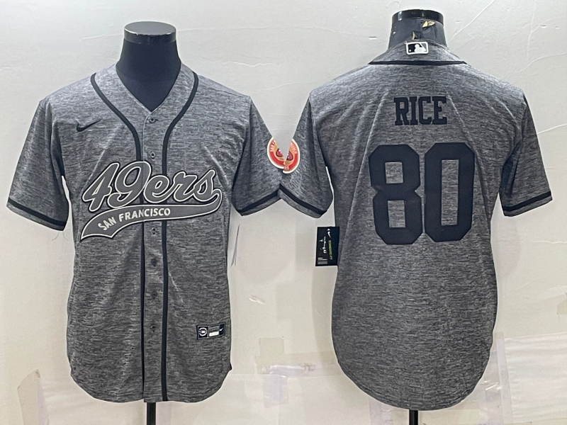 Men's San Francisco 49ers Jerry Rice Grey Game Jersey Joint Edition football jersey product view 1