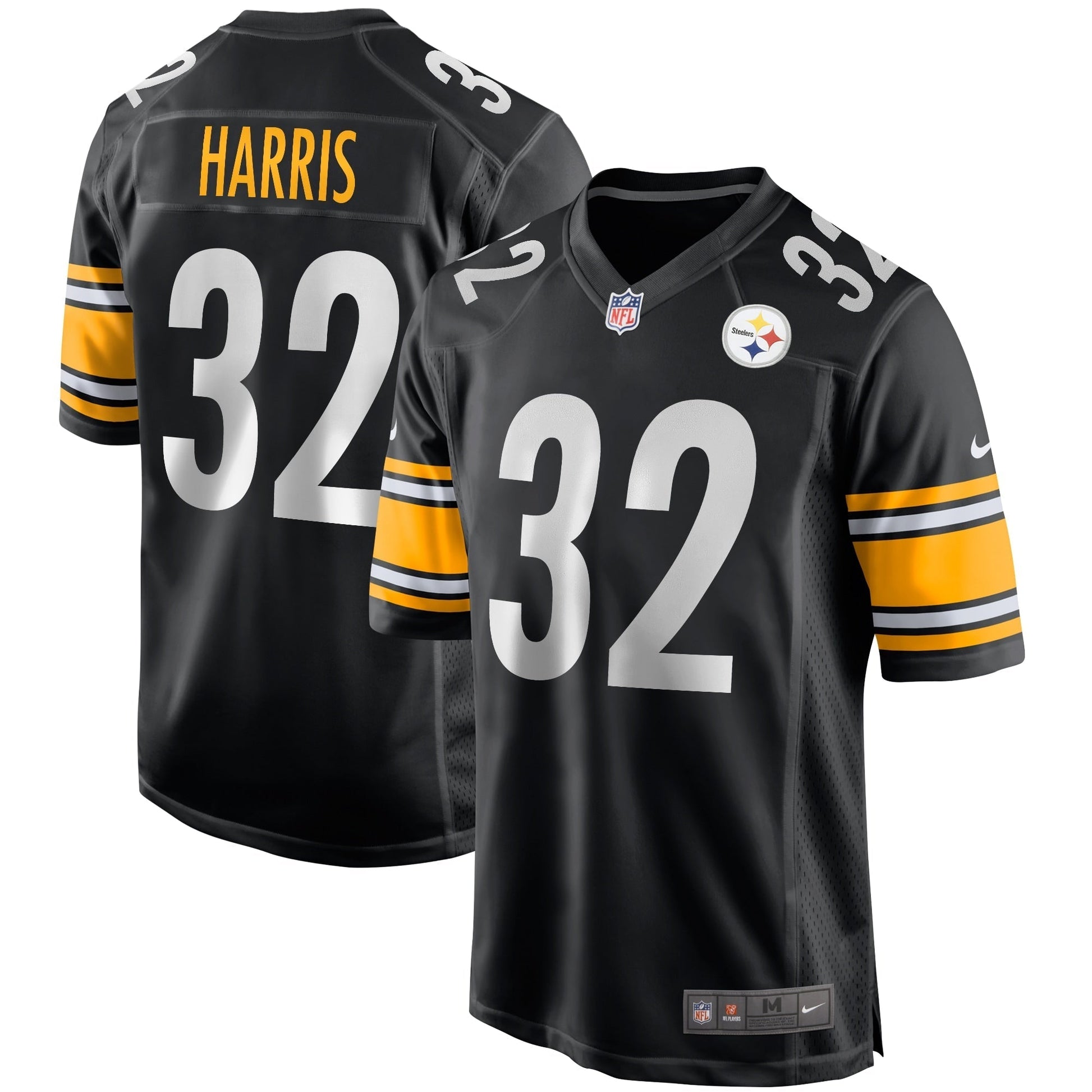 Franco Harris Pittsburgh Steelers Game Retired Jersey - Black football jersey product view 1
