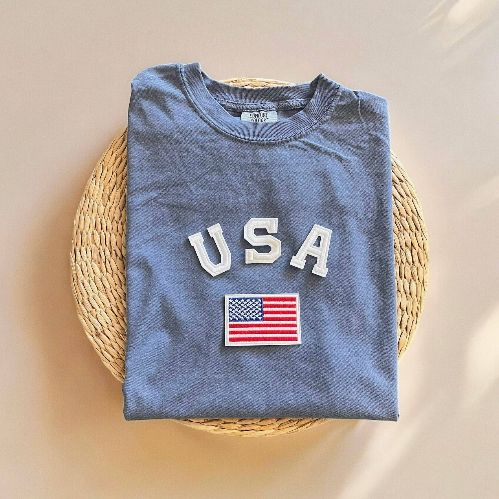 Comfort Colors USA Flag Patriotic 4th of July Tees Unisex T-shirt, Sweatshirt, Hoodie, Long Sleeve Tee - T-Shirt, Sweatshirt, Hoodie