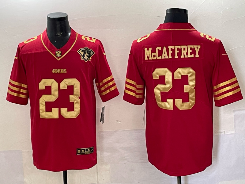 Men's San Francisco 49ers Christian McCaffrey Red Player Jersey football jersey product view 1