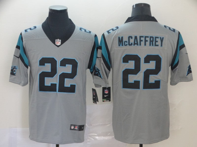Men's Carolina Panthers Christian McCaffrey #22 Gray Inverted Legend Jersey1 football jersey product view 1
