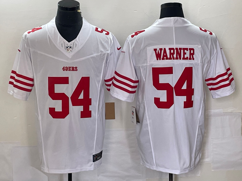 Men's San Francisco 49ers Fred Warner White Player Game Jersey football jersey product view 1