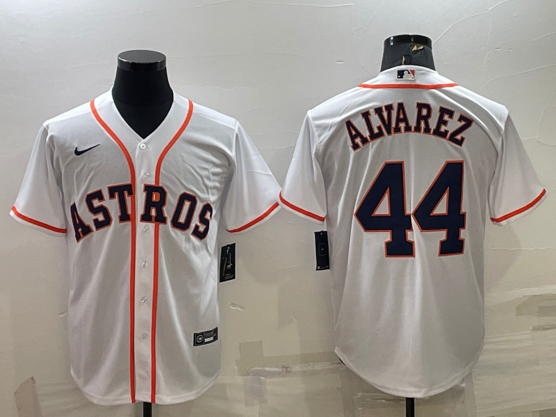 Men's Houston Astros Yordan Alvarez #44 White Home Replica Jersey baseball jersey product view 1