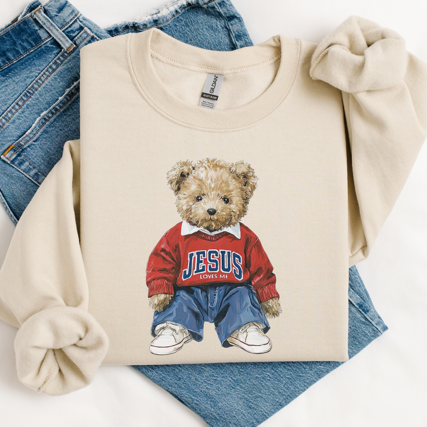 Jesus Teddy Bear Graphic Tee/Sweatshirt Unisex T-shirt, Sweatshirt, Hoodie, Long Sleeve Tee - T-Shirt, Sweatshirt, Hoodie