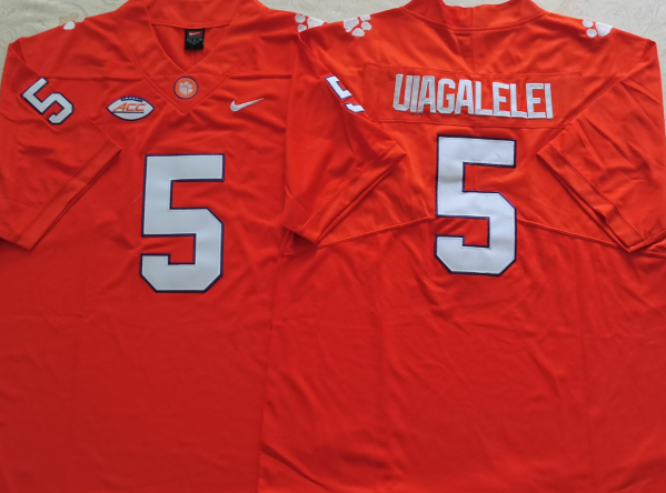 Men's Clemson Tigers D.J. Uiagalelei #5 Orange Game Jersey sports jersey product view 1