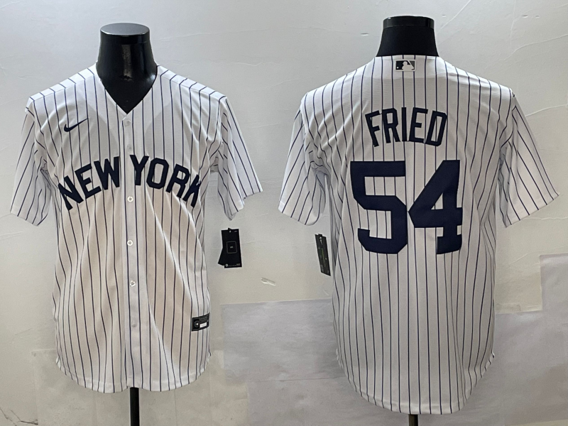 Men's New York Yankees Max Fried #54 White Replica Player Jersey1 baseball jersey product view 1