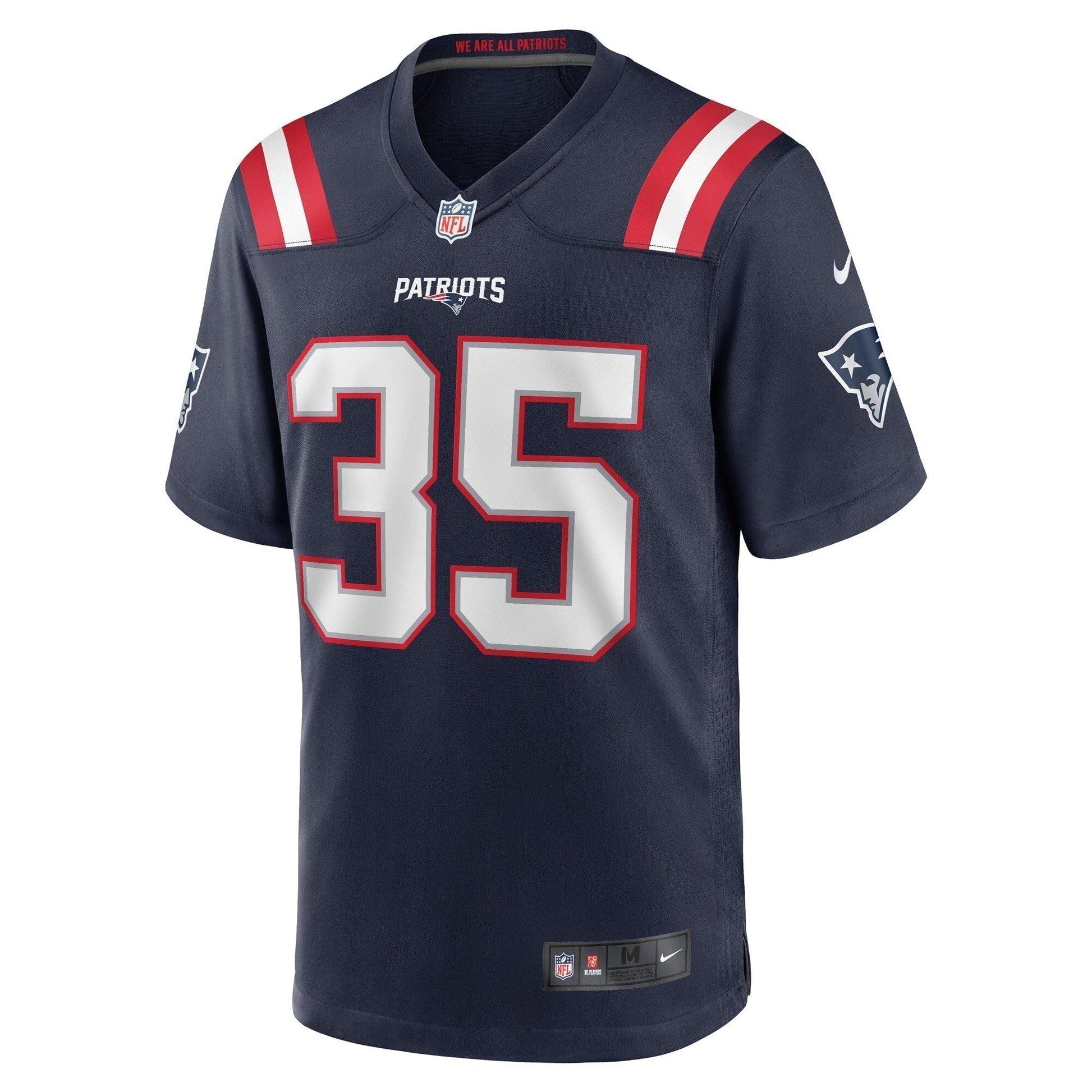 Pierre Strong Jr. New England Patriots Game Jersey - Navy football jersey product view 2