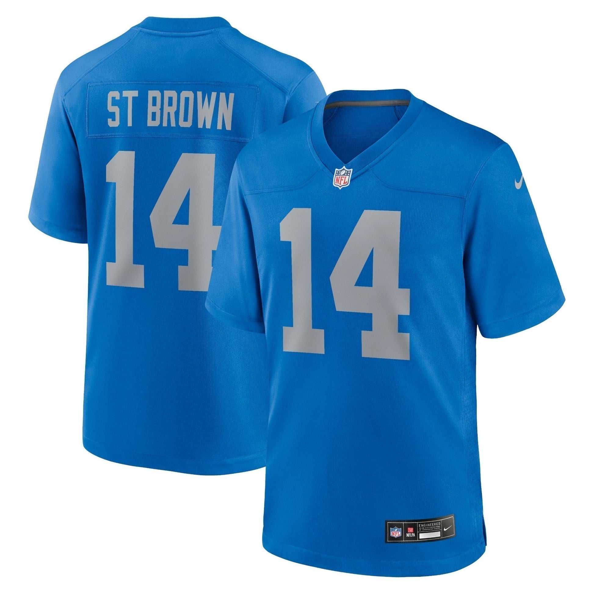 Amon-Ra St. Brown Detroit Lions Alternate Game Jersey - Blue football jersey product view 1