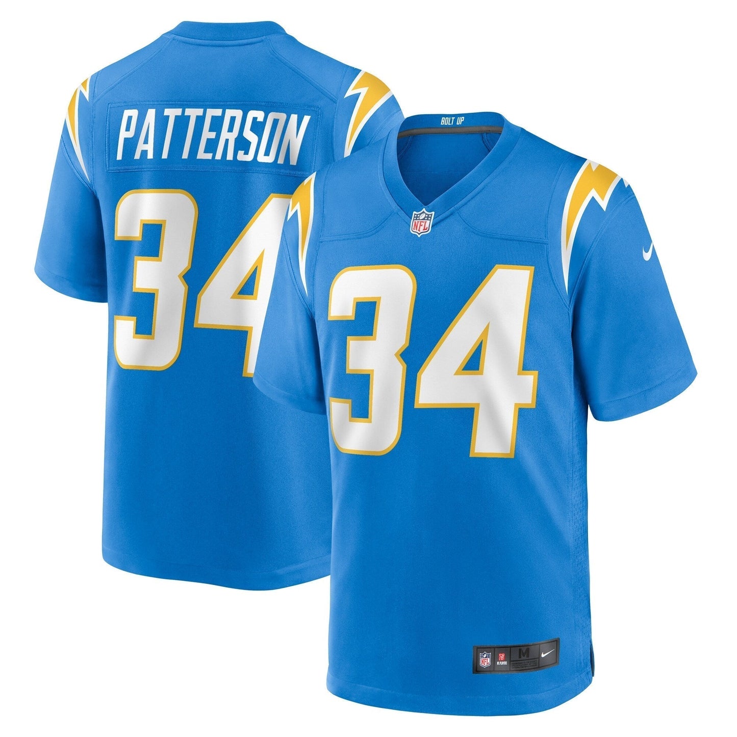 Jaret Patterson Los Angeles Chargers Team Game Jersey - Powder Blue football jersey product view 1
