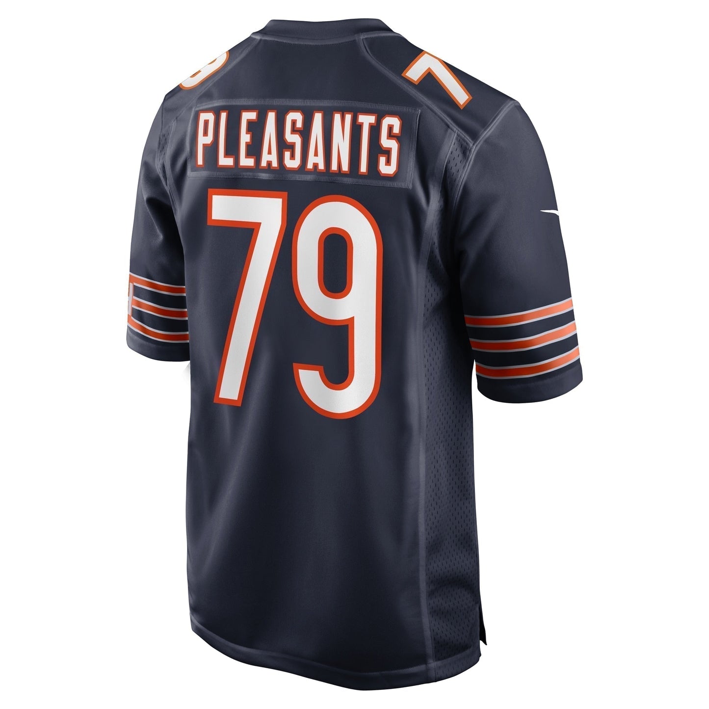 Austen Pleasants Chicago Bears Game Jersey - Navy football jersey product view 3