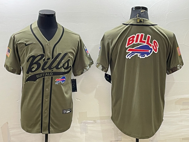 Men's Buffalo Bills Olive 2022 Salute To Service Limited Jersey1 football jersey product view 1