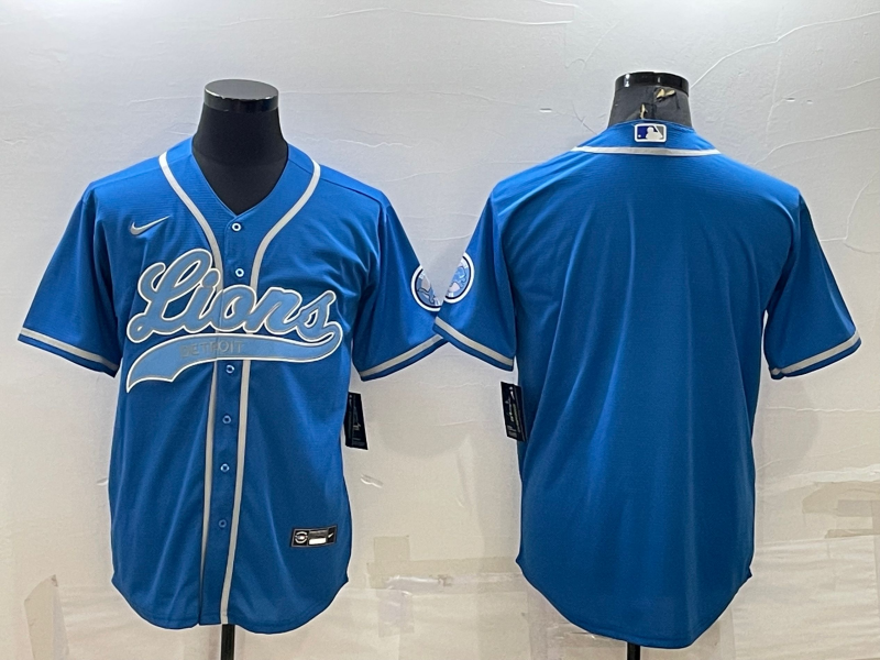 Men's Detroit Lions Blue Blank Jersey football jersey product view 1