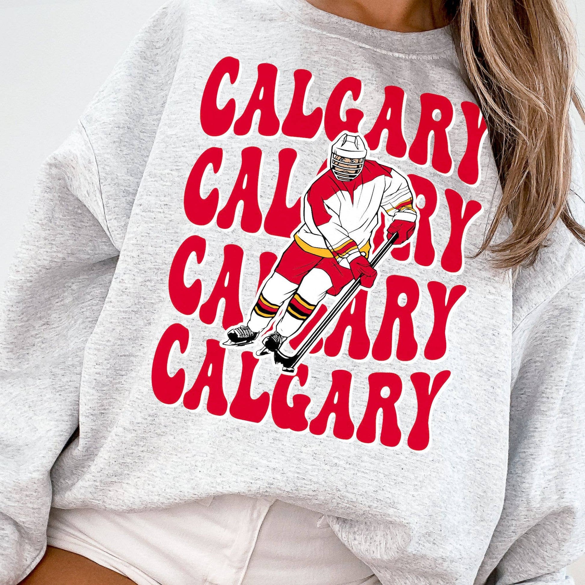 Retro Calgary Flames Hockey Fan  Sweatshirt 1980s Ice Unisex T-shirt, Sweatshirt, Hoodie, Long Sleeve Tee - T-Shirt, Sweatshirt, Hoodie