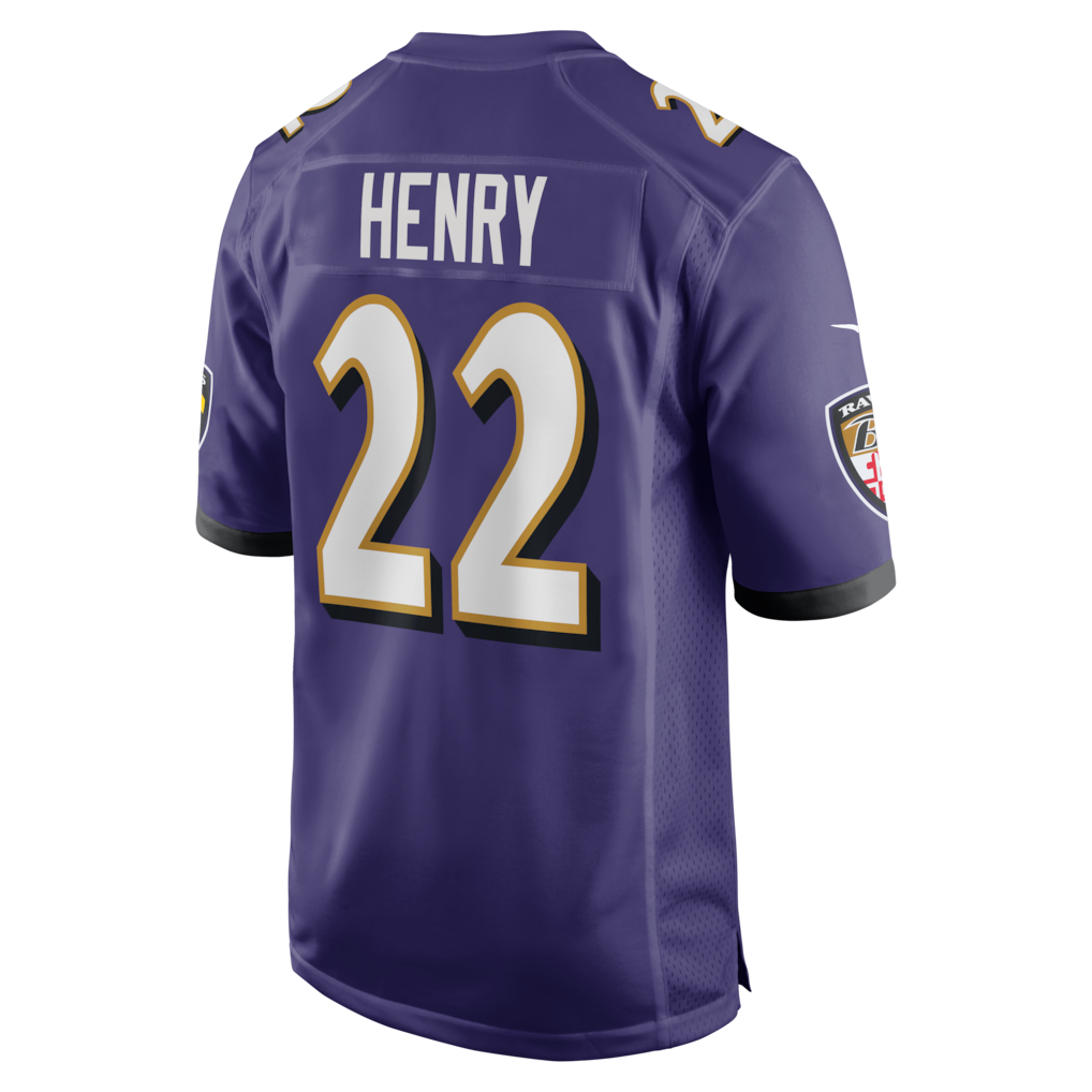 B.Ravens #22 Derrick Henry Purple Game Player Jersey football jersey product view 1