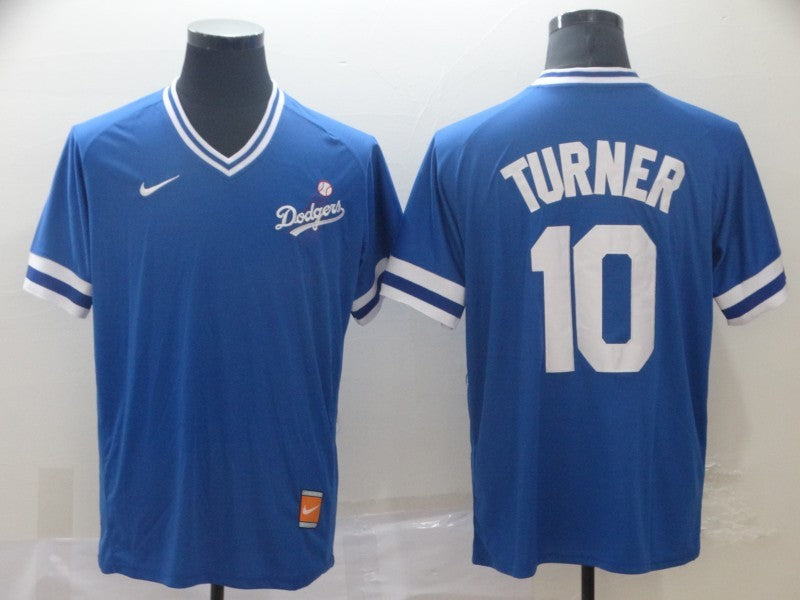 Men's Los Angeles Dodgers Justin Turner Blue Replica Game Jersey baseball jersey product view 1