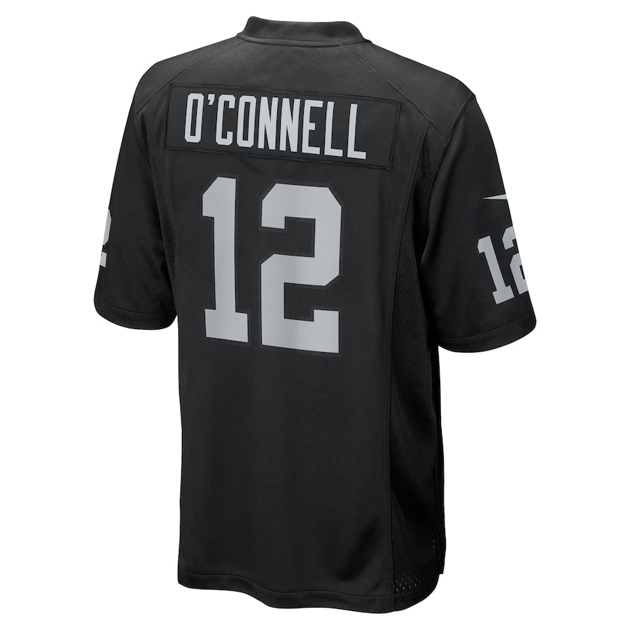 Men's Las Vegas Raiders Aidan O'Connell Black Team Game Jersey football jersey product view 3