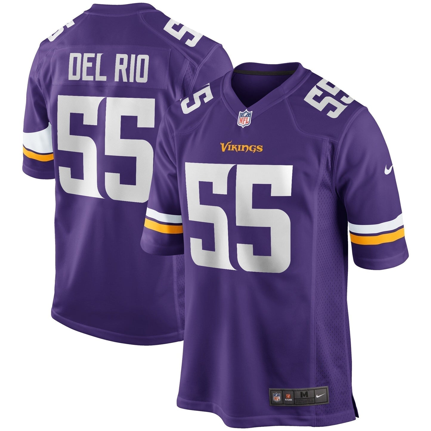 Jack Del Rio Minnesota Vikings Game Retired Jersey - Purple football jersey product view 1