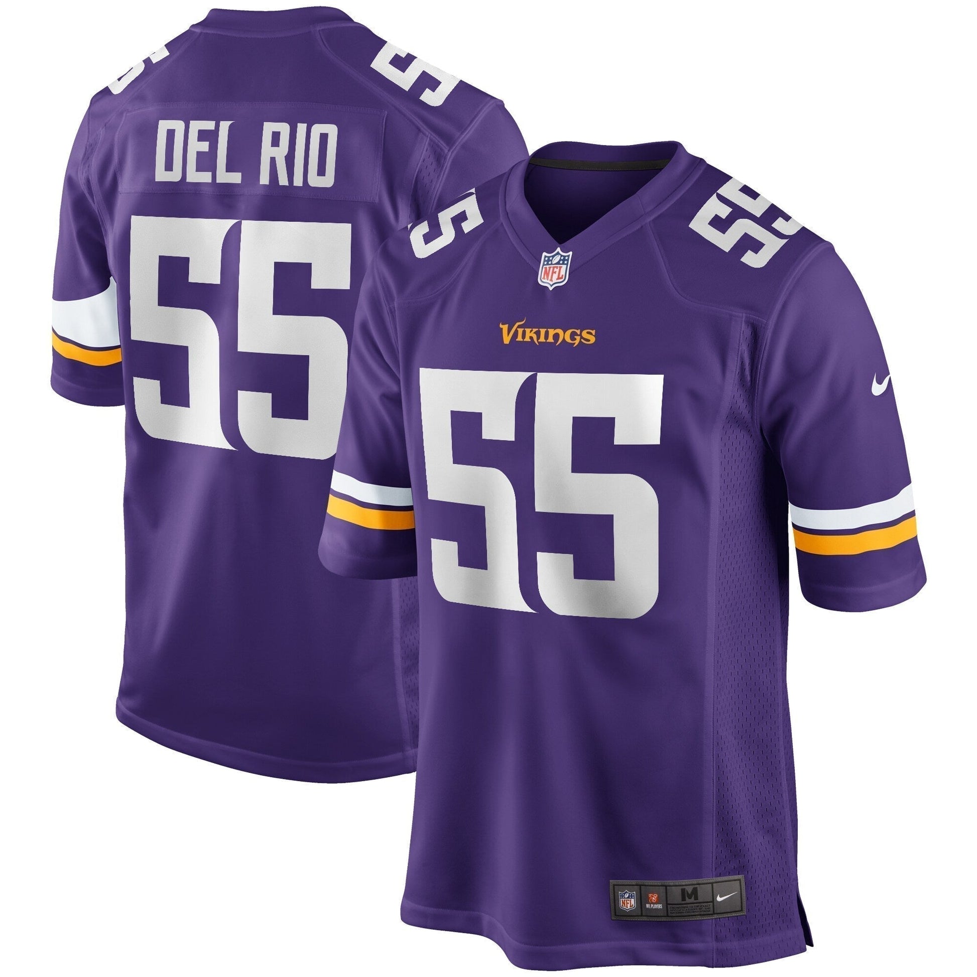 Jack Del Rio Minnesota Vikings Game Retired Jersey - Purple football jersey product view 1