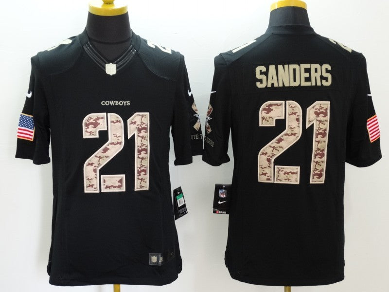 Men's Dallas Cowboys Deion Sanders #21 Black Game Player Jersey1 football jersey product view 1