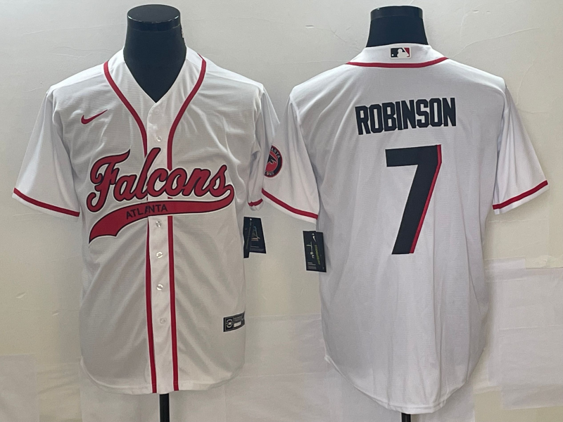Men's Atlanta Falcons Bijan Robinson #7 White Game Jersey1 Joint Edition football jersey product view 1