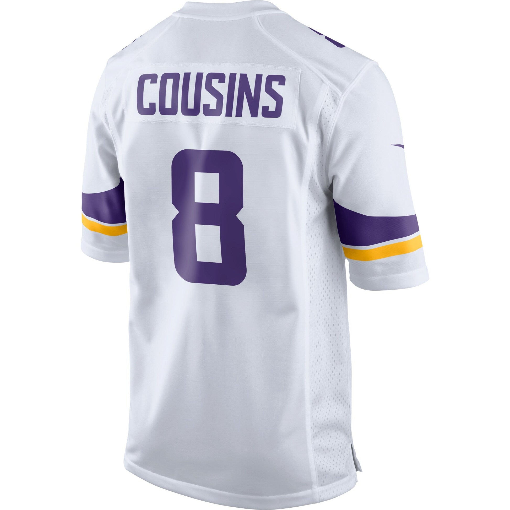 Kirk Cousins Minnesota Vikings Game Jersey - White football jersey product view 3