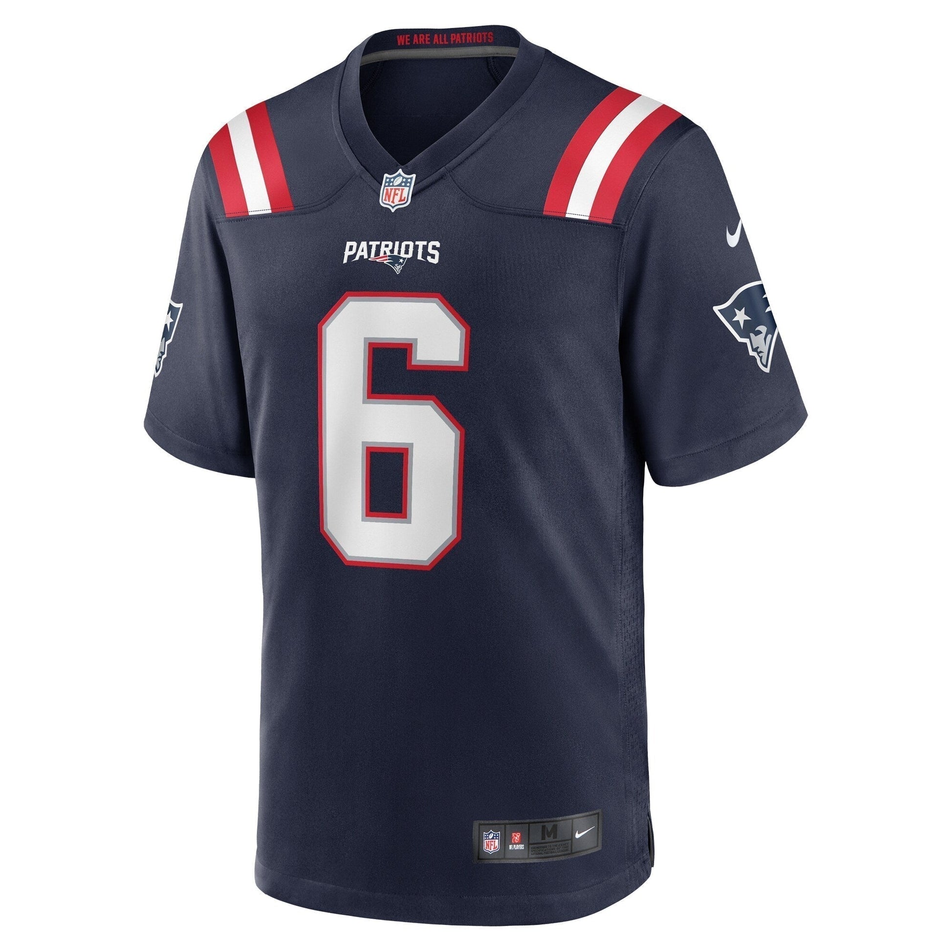 Javon Baker New England Patriots Team Game Jersey - Navy football jersey product view 2