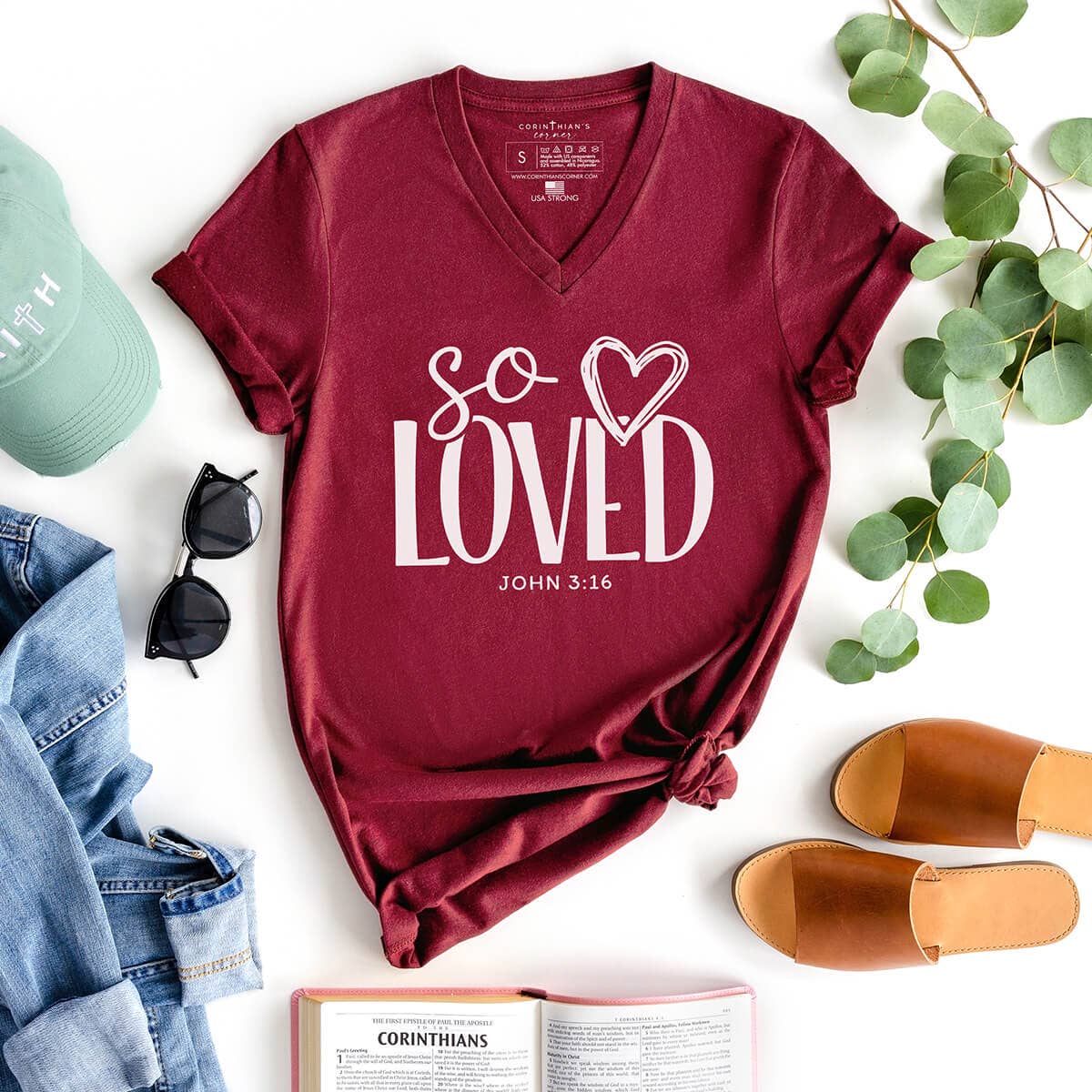 So Loved John 3:16 V-Neck Unisex T-shirt, Sweatshirt, Hoodie, Long Sleeve Tee - T-Shirt, Sweatshirt, Hoodie