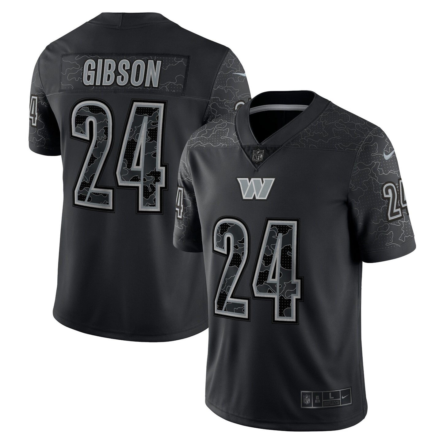 Antonio Gibson Washington Commanders RFLCTV Limited Jersey - Black football jersey product view 1
