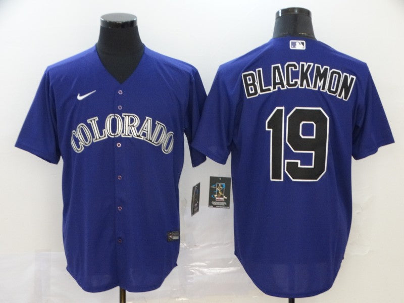 Men's Colorado Rockies Charlie Blackmon #19 Purple Replica Baseball Jersey1 baseball jersey product view 1