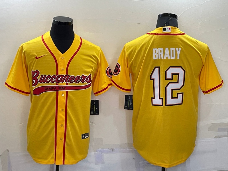 Men's Tampa Bay Buccaneers Tom Brady Yellow Game Jersey Joint Edition football jersey product view 1