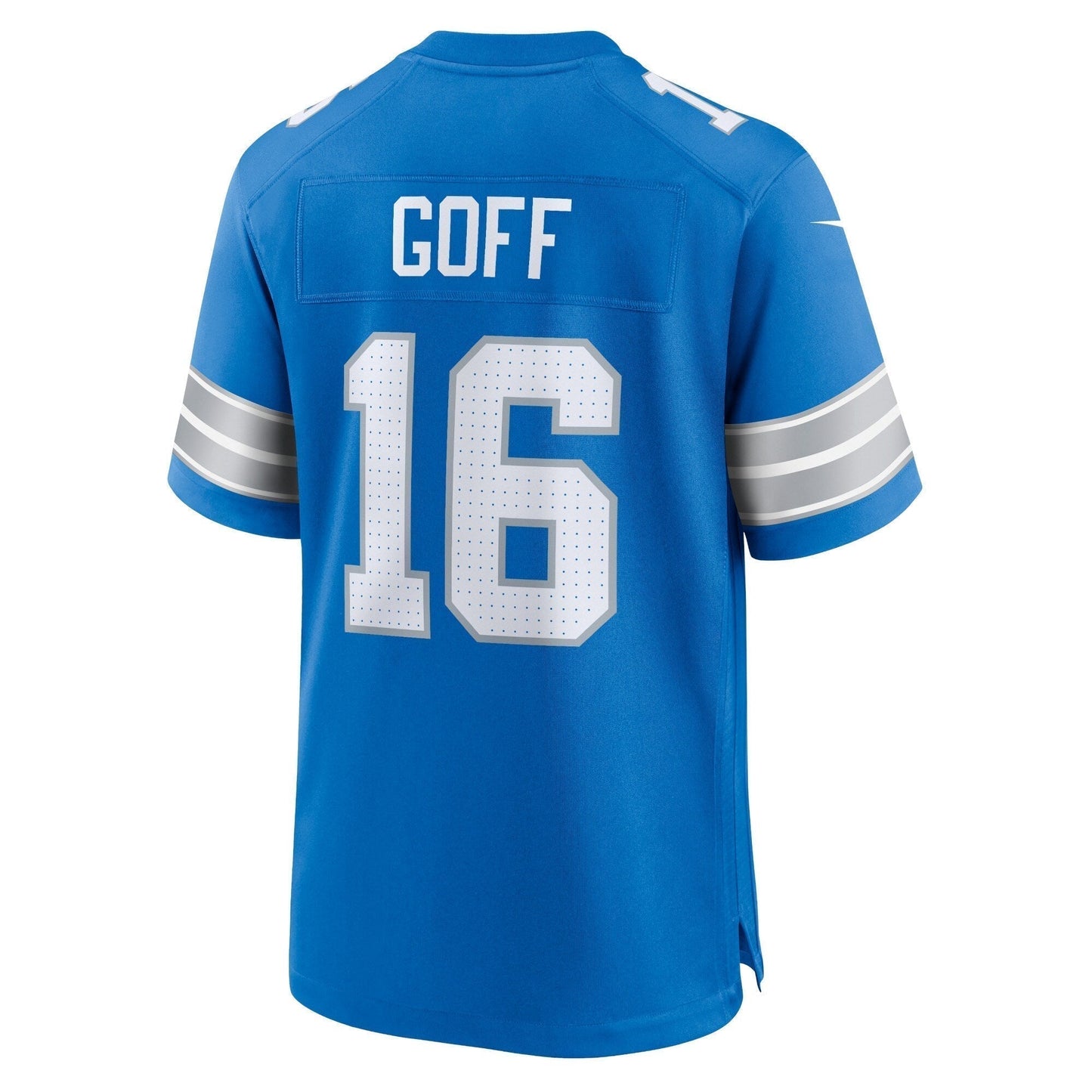 Jared Goff Detroit Lions Game Jersey - Blue football jersey product view 3