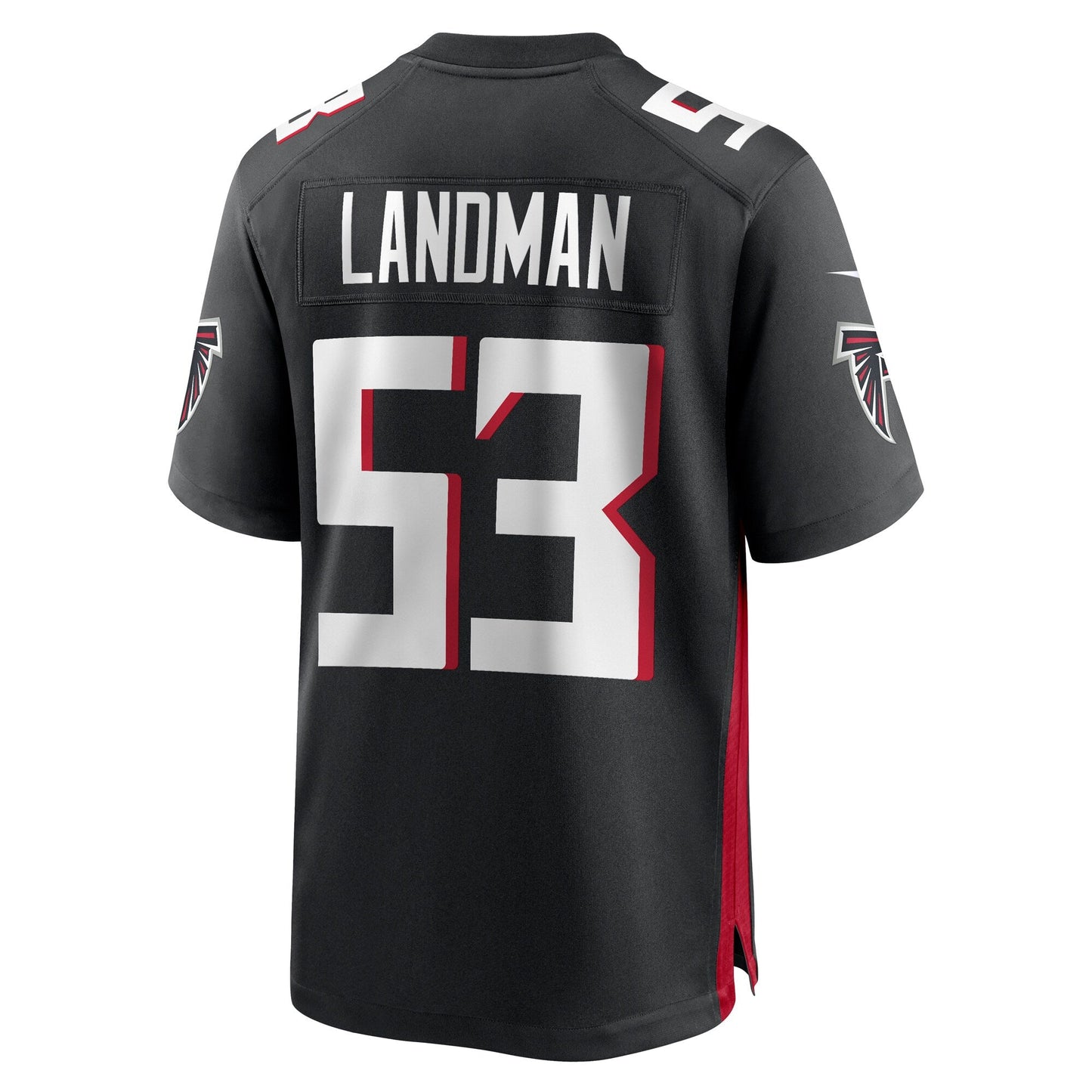 Nate Landman Atlanta Falcons Team Game Jersey - Black football jersey product view 3