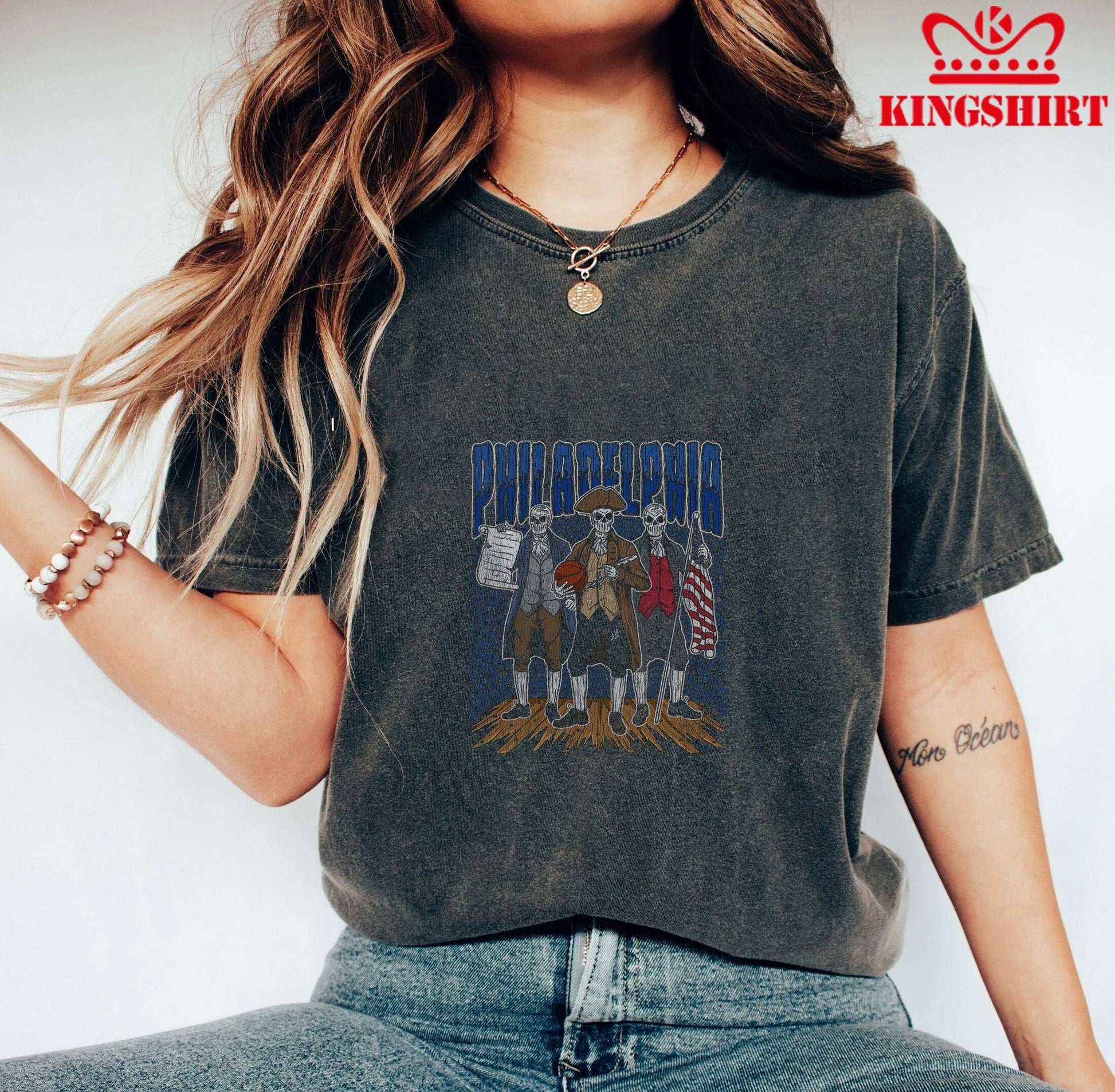 Philadelphia 76ers Revolutionary Skeletons Basketball Unisex T-shirt, Sweatshirt, Hoodie, Long Sleeve Tee - T-Shirt, Sweatshirt, Hoodie