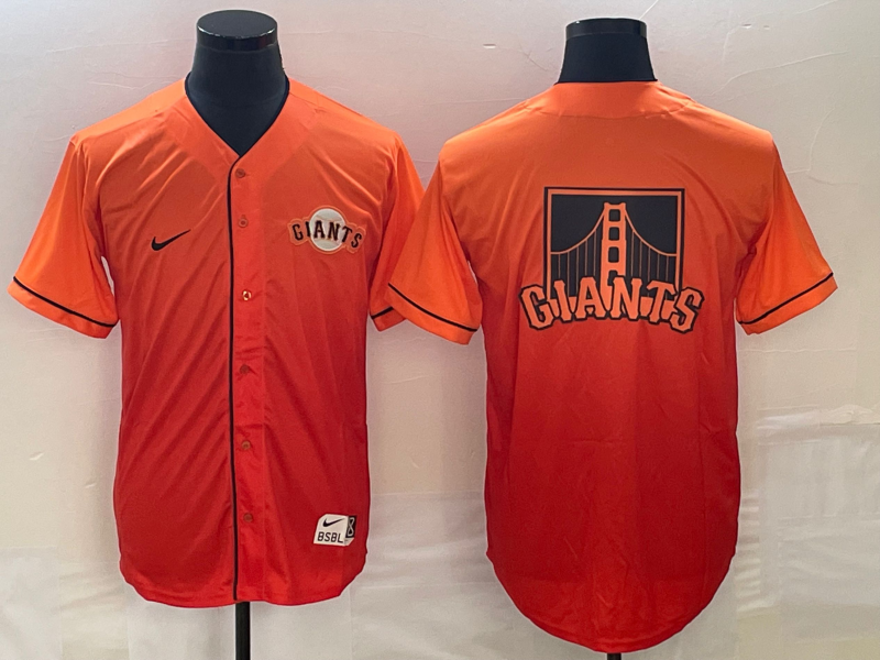 Men's San Francisco Giants Orange Alternate Replica Player Jersey baseball jersey product view 1