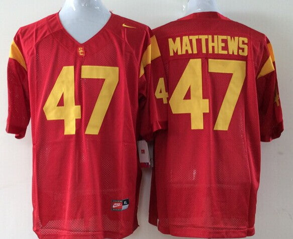 Men's USC Trojans Clay Matthews Cardinal Player Game Jersey sports jersey product view 1