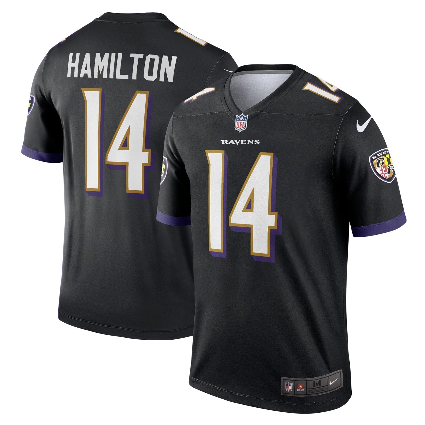Baltimore Ravens Kyle Hamilton Black Legend Player Performance Top football jersey product view 1