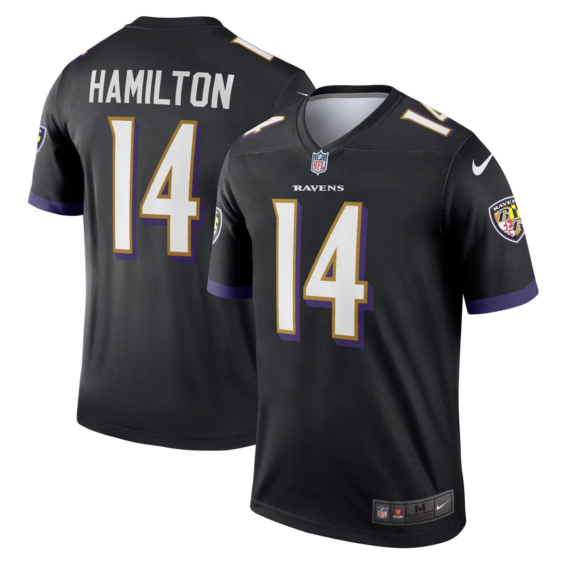 Baltimore Ravens Kyle Hamilton Black Legend Player Performance Top football jersey product view 1