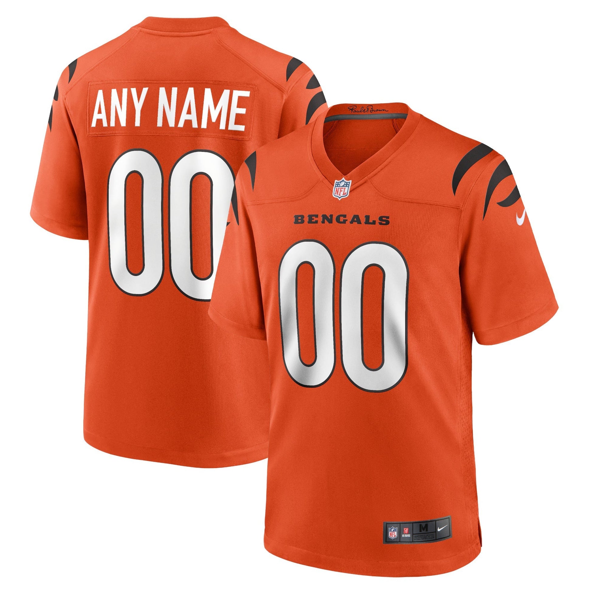Cincinnati Bengals Orange Alternate Game Custom Jersey football jersey product view 1