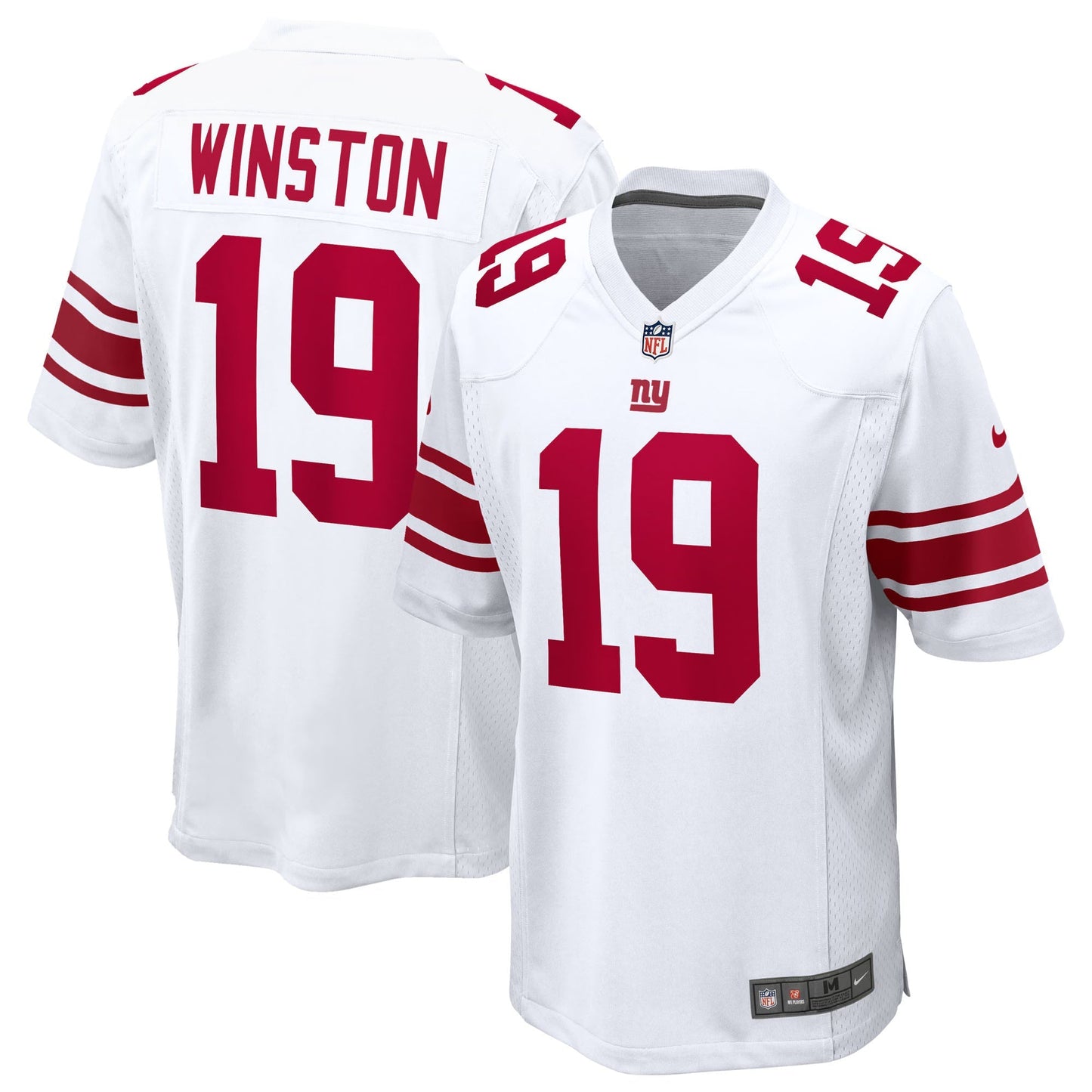 New York Giants Jameis Winston White Game Jersey football jersey product view 1