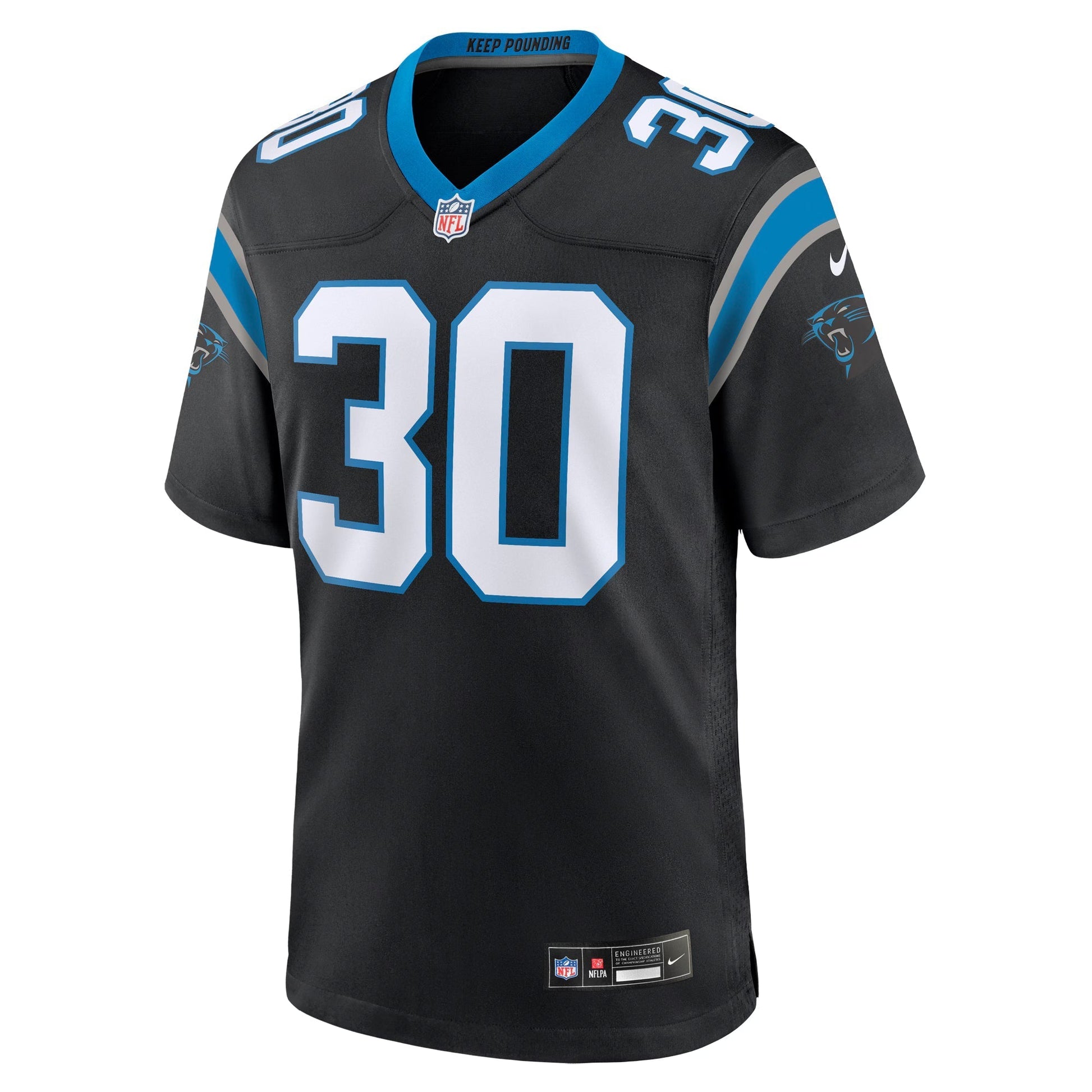 Carolina Panthers Chuba Hubbard Black Team Game Jersey football jersey product view 1