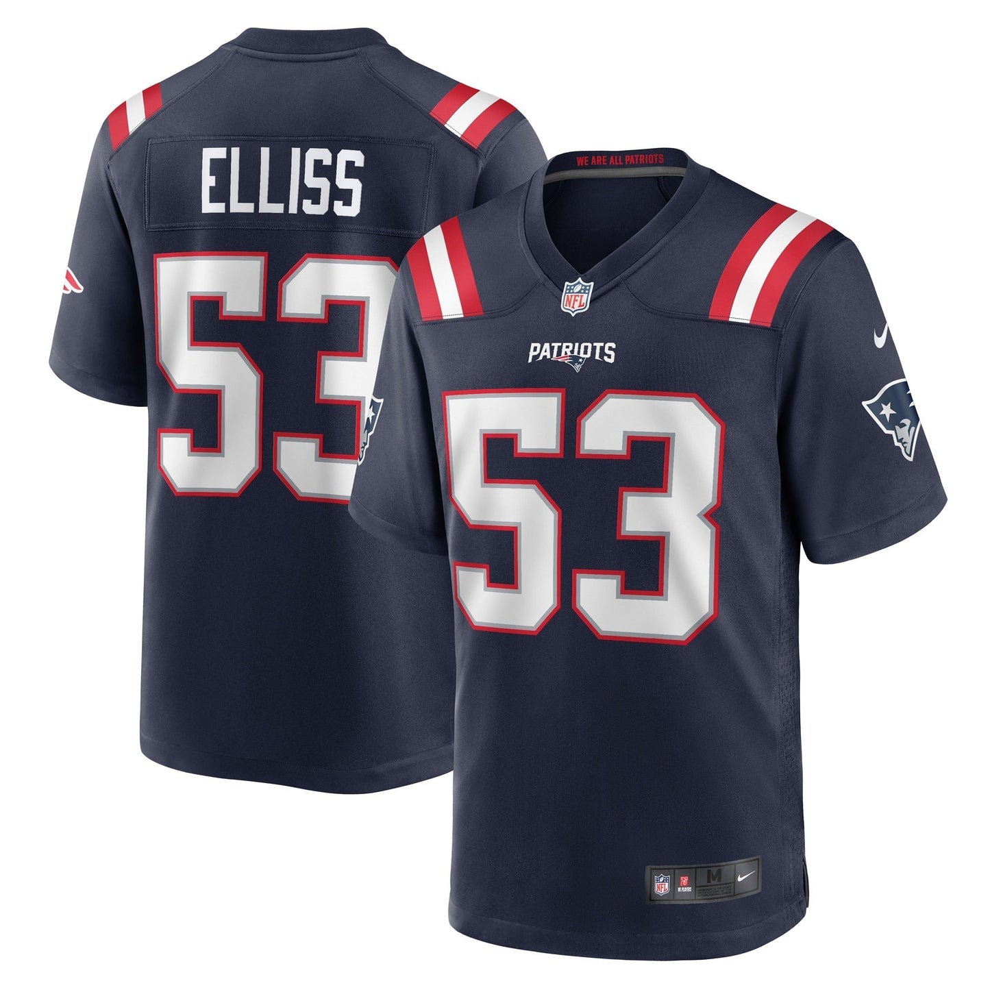 New England Patriots Christian Elliss Navy Game Jersey football jersey product view 1