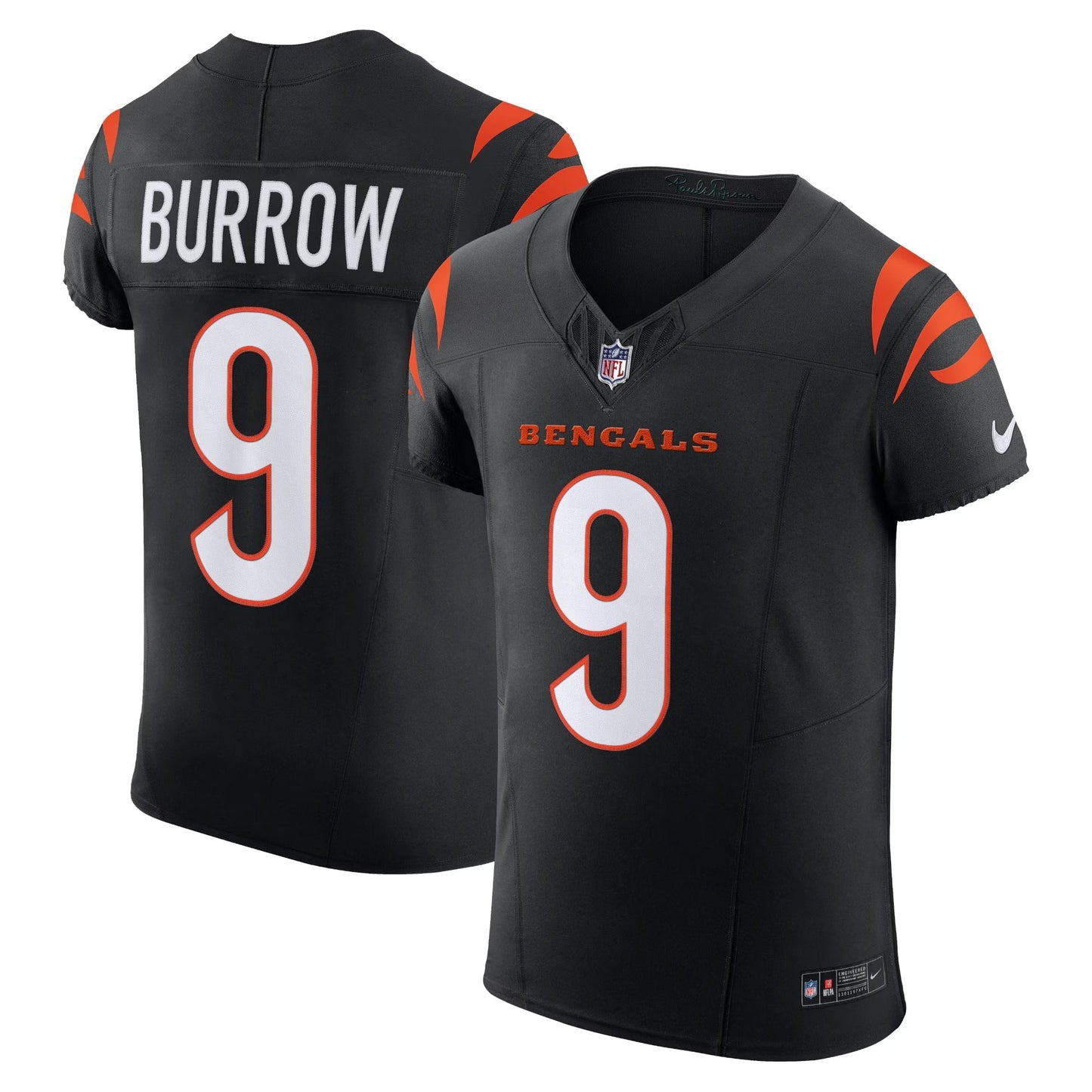 Cincinnati Bengals Joe Burrow Black Vapor F.U.S.E. Elite Jersey football jersey product view 1