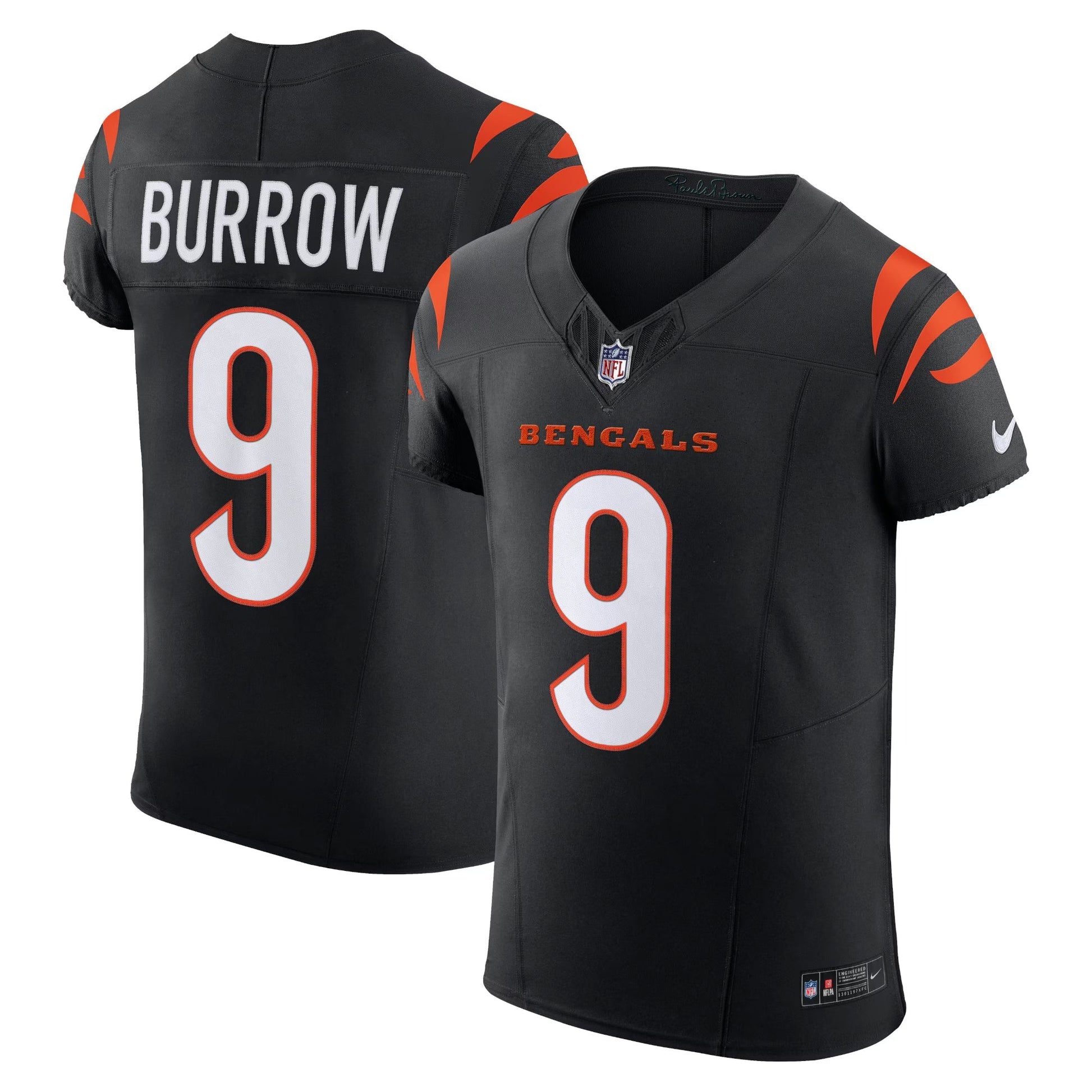 Cincinnati Bengals Joe Burrow Black Vapor F.U.S.E. Elite Jersey football jersey product view 1